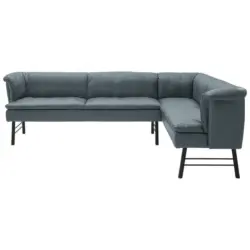 Eckbank 244/168 cm in Anthrazit, Blaugrau