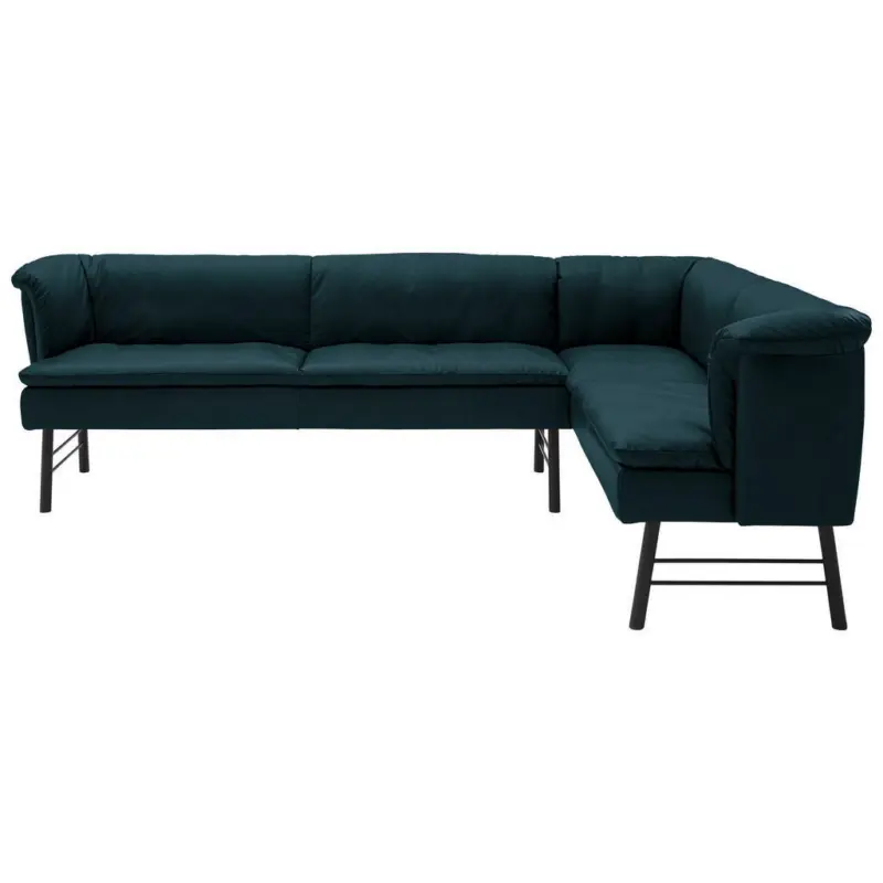 Eckbank 244/168 cm in Anthrazit, Petrol