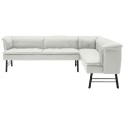 Eckbank 274/188 cm in Anthrazit, Weiß