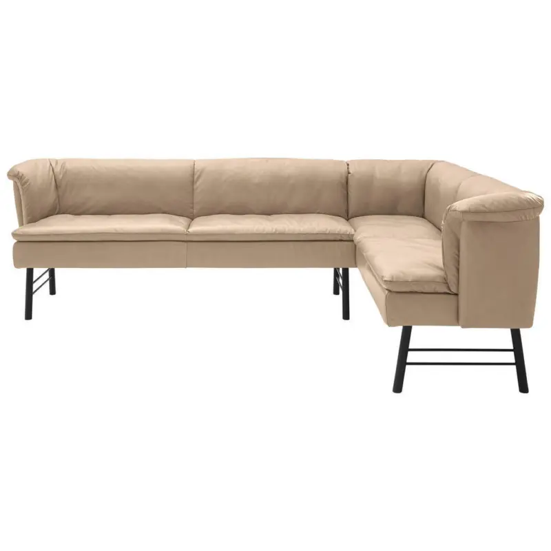 Eckbank 244/168 cm in Anthrazit, Creme