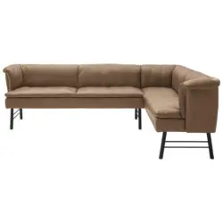 Eckbank 274/188 cm in Anthrazit, Taupe