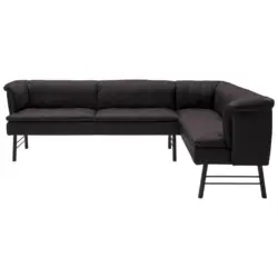 Eckbank 274/188 cm in Anthrazit, Dunkelbraun