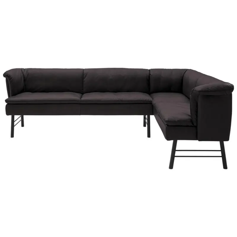 Eckbank 274/188 cm in Anthrazit, Dunkelbraun