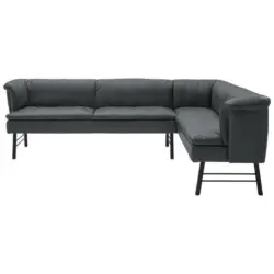 Eckbank 274/188 cm in Anthrazit, Schwarz