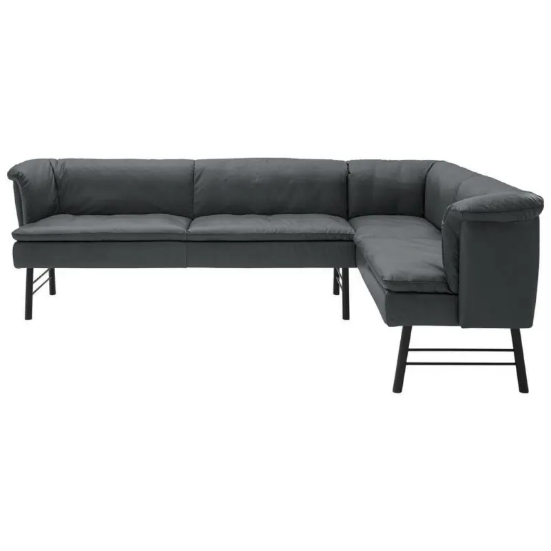 Eckbank 274/188 cm in Anthrazit, Schwarz