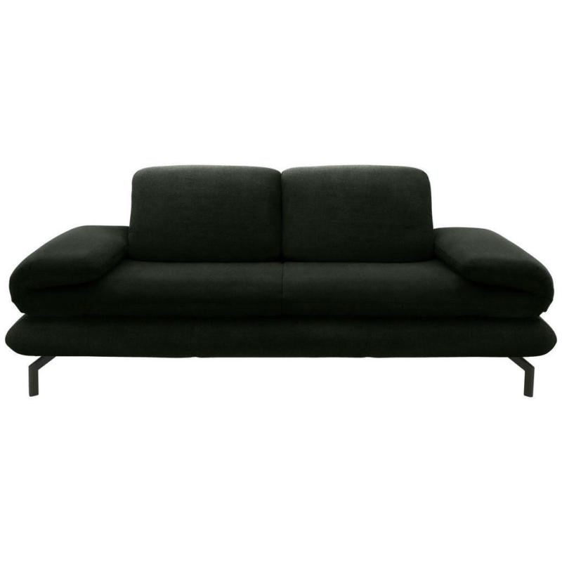 Zweisitzer-Sofa mit Funktionen in Webstoff Dunkelgrün