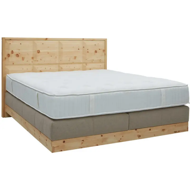 Boxspringbett 160/200 cm in Zirbelkieferfarben, Beige