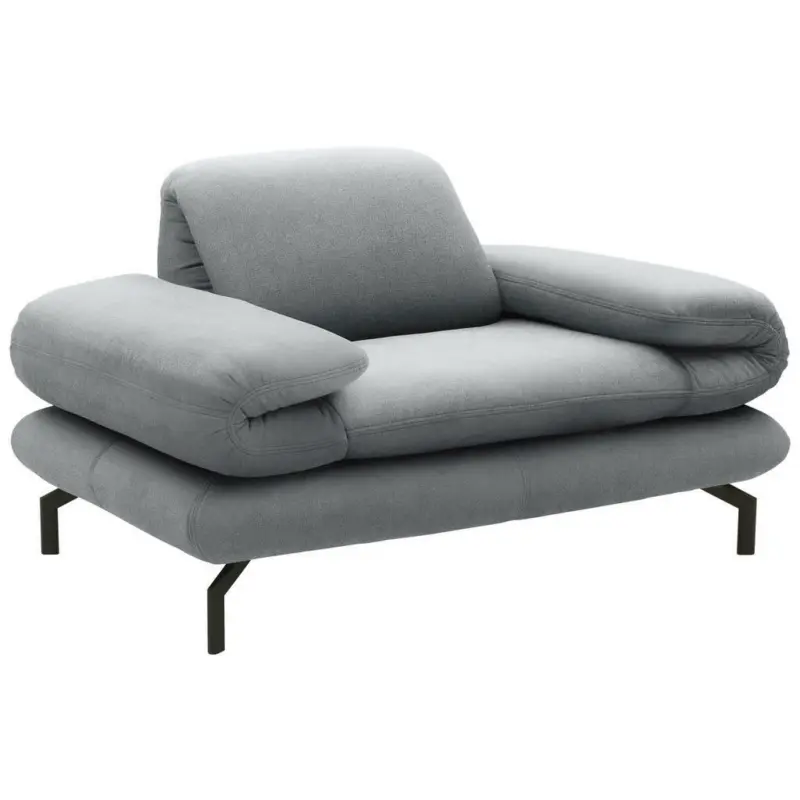 Sessel mit Funktion in Webstoff Silberfarben