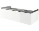Hornbach Waschbeckenunterschrank Baden Haus Avril 30x100x45 cm ohne Waschbecken weiß hochglanz