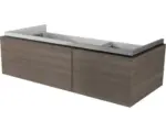 Hornbach Waschbeckenunterschrank Baden Haus Avril 30x100x45 cm ohne Waschbecken eiche dunkel