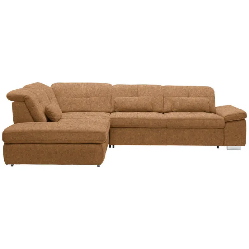 Ecksofa in Mikrofaser Cognac