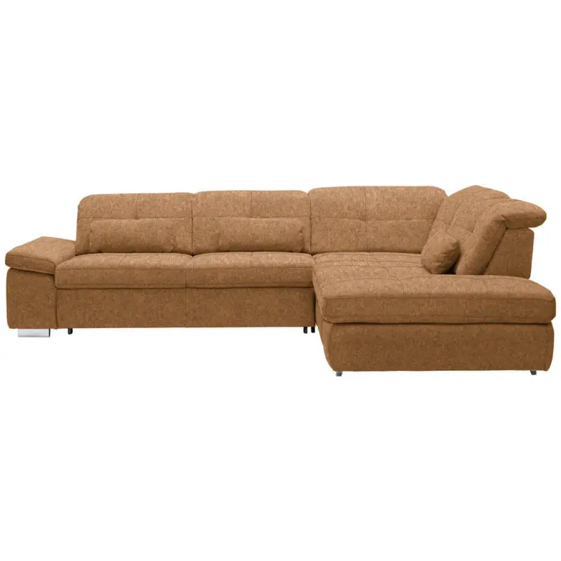 Ecksofa in Mikrofaser Cognac