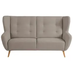 Dreisitzer-Sofa in Mikrovelours Taupe
