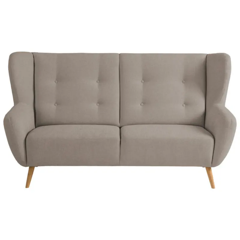 Dreisitzer-Sofa in Mikrovelours Taupe
