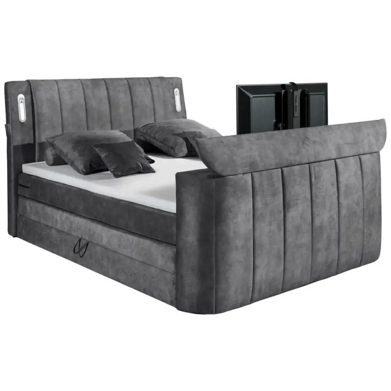 Boxspringbett 180/200 cm in Anthrazit