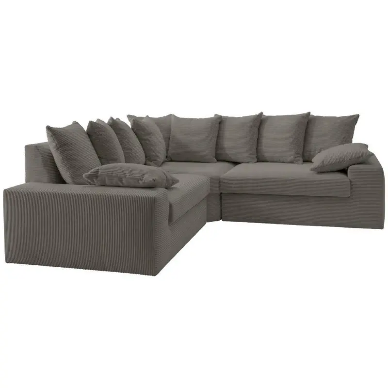 Ecksofa in Kord Grau