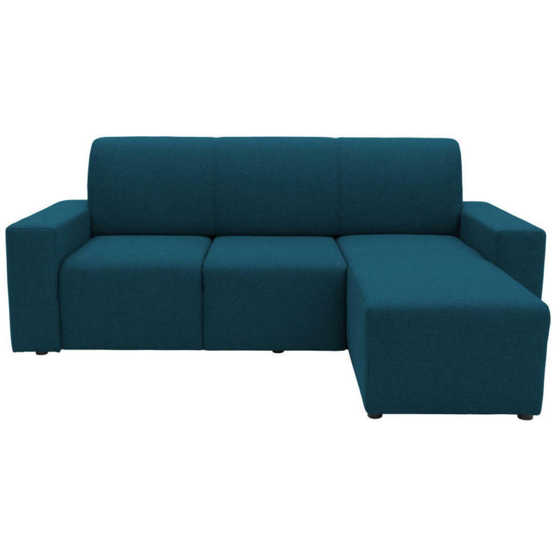 Ecksofa in Webstoff Dunkelblau