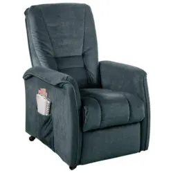 Fernsehsessel in Velours Dunkelblau