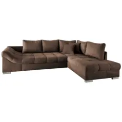 Eckschlafsofa in Mikrofaser Braun