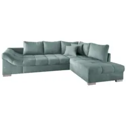 Eckschlafsofa in Mikrofaser Mintgrün