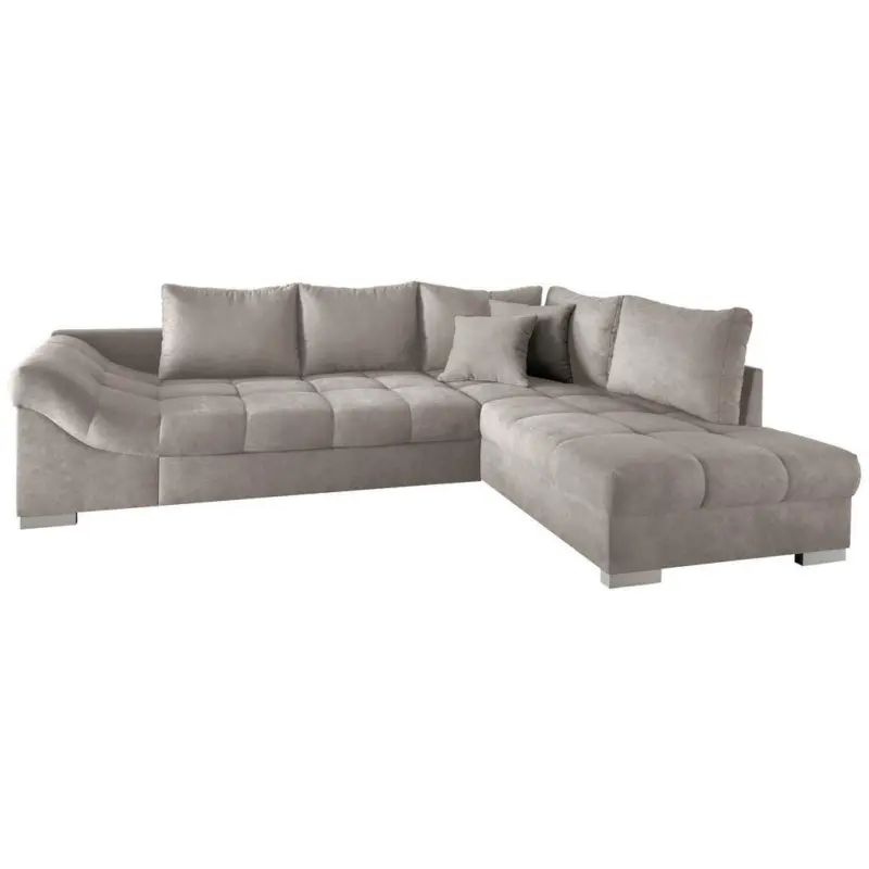 Eckschlafsofa in Mikrofaser Taupe