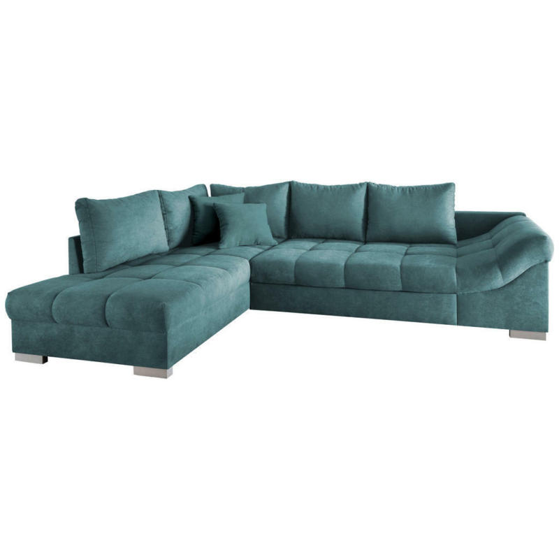 Eckschlafsofa in Mikrofaser Petrol