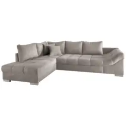 Eckschlafsofa in Mikrofaser Taupe