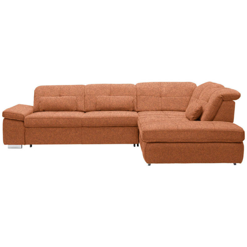 Ecksofa in Mikrofaser Rostfarben