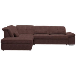 Ecksofa in Mikrofaser Dunkelbraun