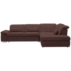 Ecksofa in Mikrofaser Dunkelbraun