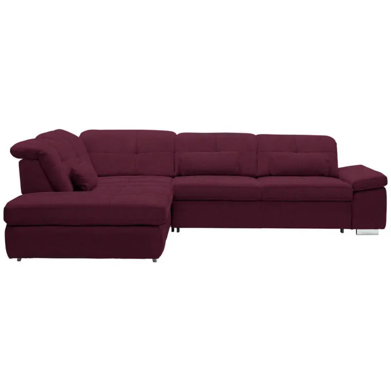 Ecksofa in Mikrofaser Bordeaux