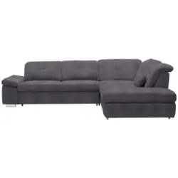 Ecksofa in Mikrofaser Anthrazit