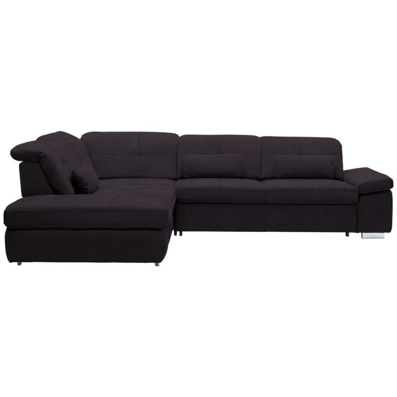 Ecksofa in Mikrofaser Schwarz