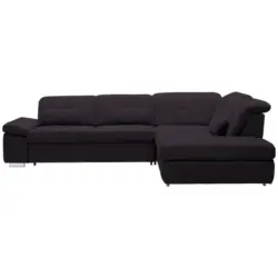 Ecksofa in Mikrofaser Schwarz