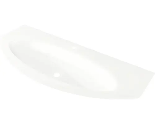 Glas-Möbelwaschtisch Baden Haus Eden halbrund 122x52 cm weiß