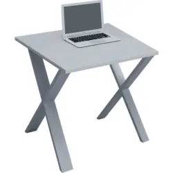 Schreibtisch 80/50/76 cm in Grau, Silberfarben