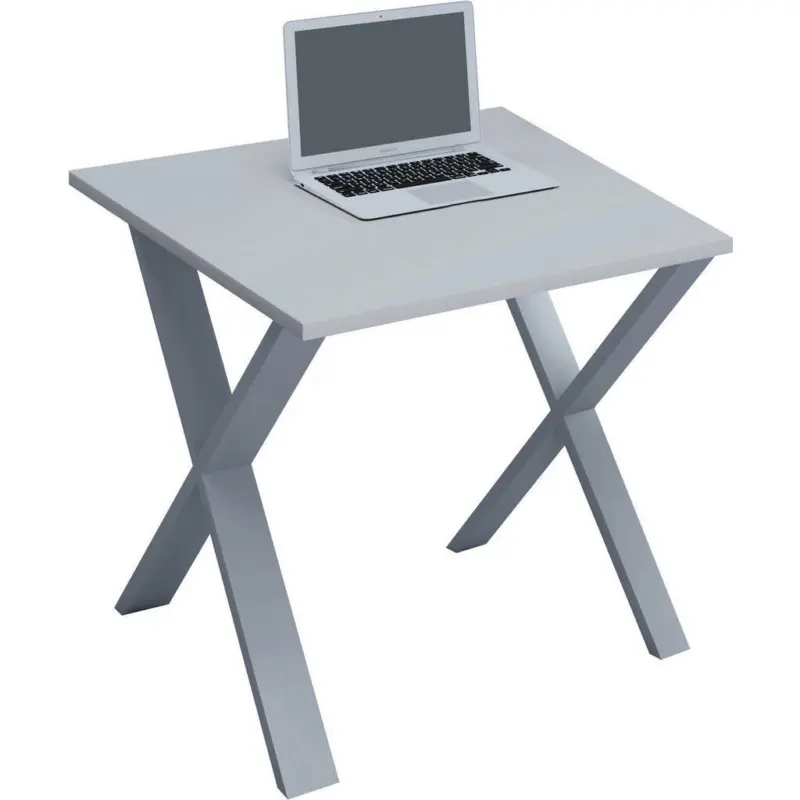 Schreibtisch 80/50/76 cm in Grau, Silberfarben