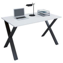Schreibtisch 140/50/76 cm in Schwarz, Weiß