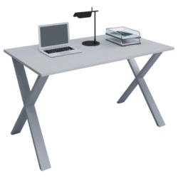 Schreibtisch 110/50/76 cm in Grau, Silberfarben