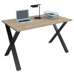 Schreibtisch 110/50/76 cm in Schwarz, Sonoma Eiche