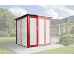 Anbauschrank SaveBike für weka Garten Q 224x71 cm rot-weiß