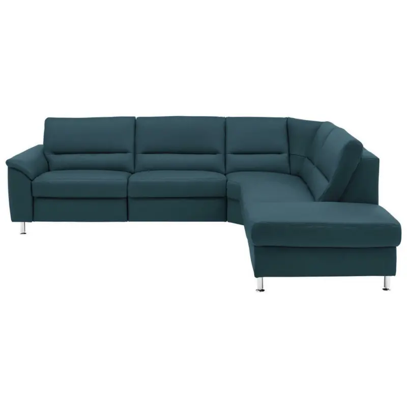 Ecksofa in Echtleder Blau