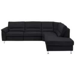 Ecksofa in Echtleder Anthrazit