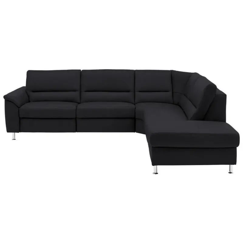 Ecksofa in Echtleder Anthrazit