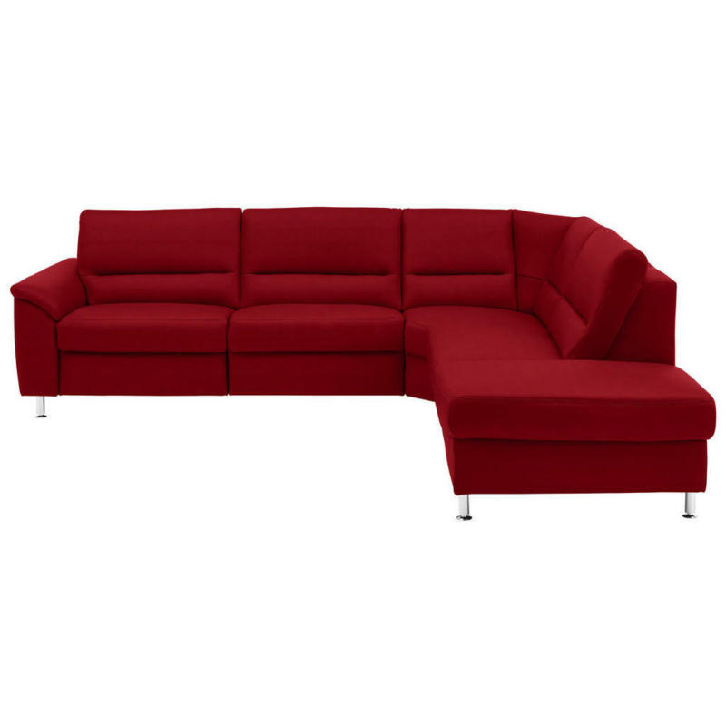 Ecksofa in Echtleder Rot