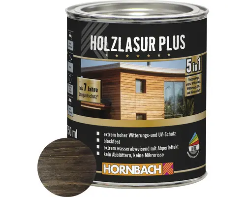 HORNBACH Holzlasur Plus ebenholz 750 ml