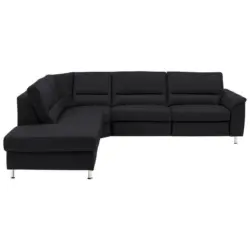 Ecksofa in Echtleder Anthrazit