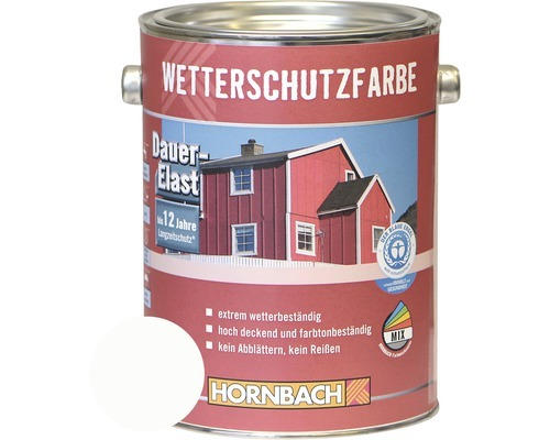 HORNBACH Holzfarbe Wetterschutzfarbe weiß 2,5 L