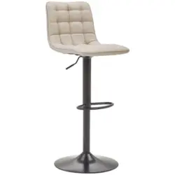 Barhocker in Metall, Textil Schwarz, Cappuccino