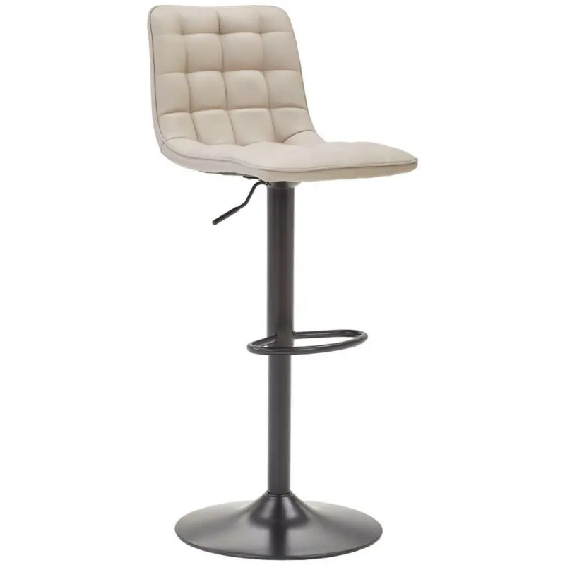 Barhocker in Metall, Textil Schwarz, Cappuccino